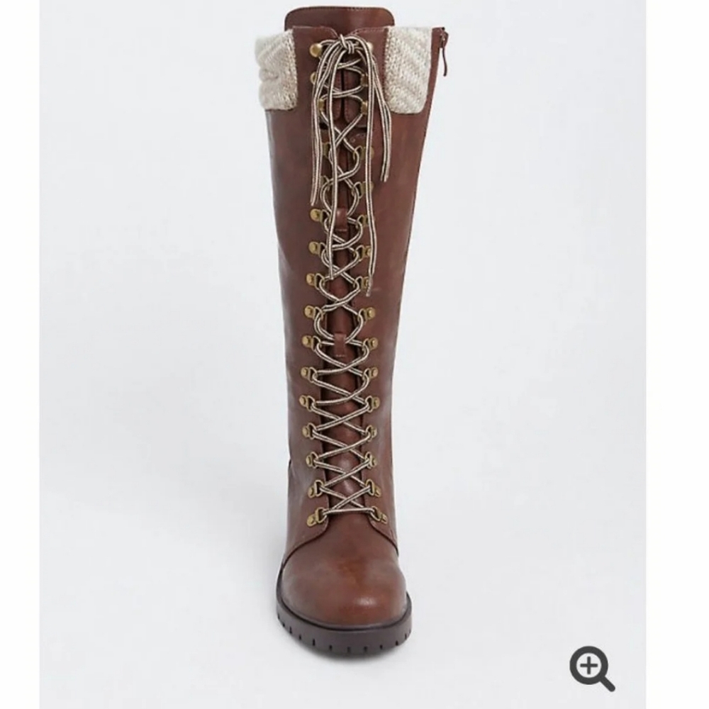 New Torrid Size 8 Brown Sweater Knee Boots